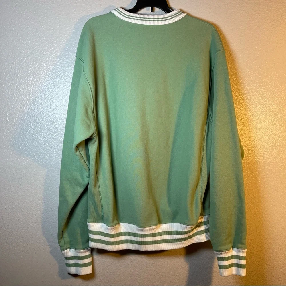 Champion team reverse wave Green Crewneck Sweater with Varsity Style Sz:M